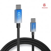 애니존 100W 초고속충전 블루 오로라 패브릭 LCD 케이블 CTC