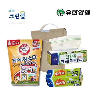 친환경스위트홈세트34호(크린랩지퍼백+암앤해머베이킹소다500g+휴대용크린백)