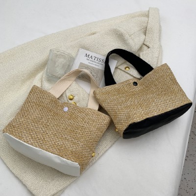 제이탑 트렌디한 라탄 디자인 숄더 에코백