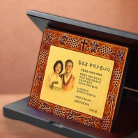 [지앤지] 통가죽 골드판 상패 (포도-십자가)