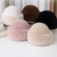 로페리아 여성용 플러시 인조 퍼 버킷 모자(0216902)