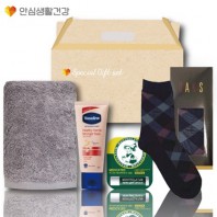 돌봄케어123호(닥스양말+국산타올170g + 바세린 핸드크림 + 멘소래담 립밤)