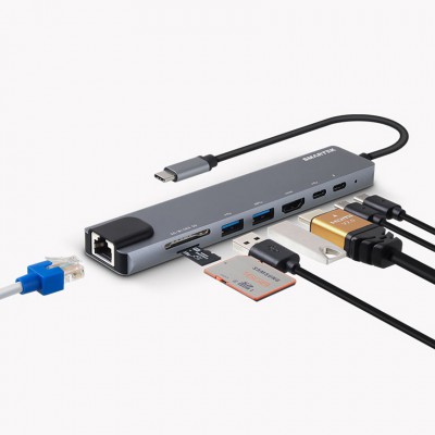 65W 8in1 C to All 8포트 허브 EM-48