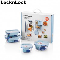 락앤락_205S4GLS 클리어 플래티늄 3호 세트_유리용기 4개