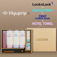 협립 3단60 슈퍼TEN(10K) 컨테이너 완전자동우산 +협립눈꽃타월타월3P+락앤락슬림핏원터치텀블러+선크림+배터리-세트