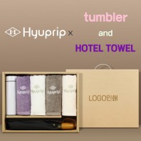 협립 3단60엔티크 고밀도 완전자동우산 +협립호텔코마170타월4P+스마트온도계텀블러-세트