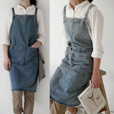 작업용 공방 빈티지 캔버스 앞치마 미술 카페 앞치마
