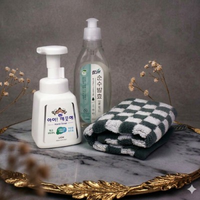 주방전용 아이깨끗해 핸드워시 주방세제 주방타올 주방3종세트