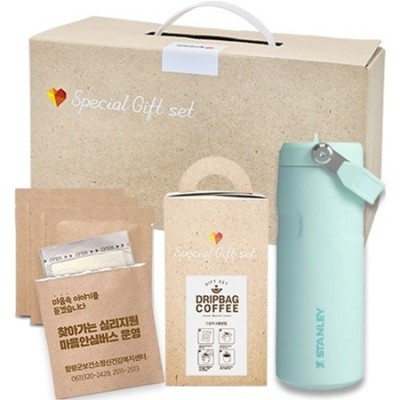 브랜드생활건강세트 21호 (스탠리 플립스트로2.0 355ml+ 드립백커피 4p세트)