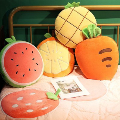 로페리아 투인원 과일 쿠션 베개 담요_중,에코백포함(0209418)