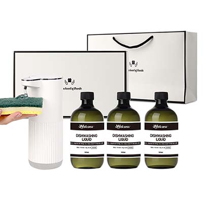 웰세스 WG-103G 젤 주방세제 자동 디스펜서 1개 + 리필 500ml 3개 세트