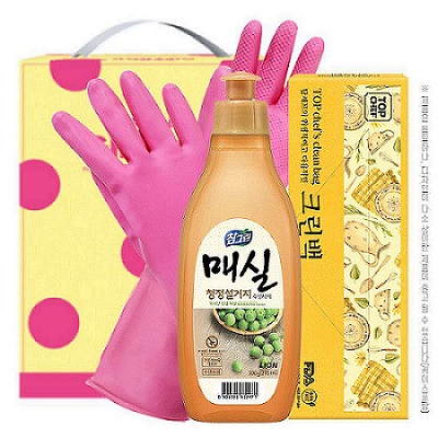 참그린매실300용기 크린백 고무장갑32cm 3종세트