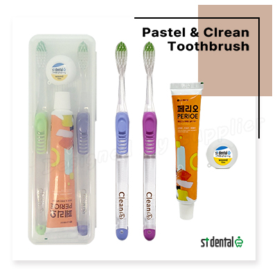 커플 파스텔클린미세모 페리오 치실 칫솔치약세트