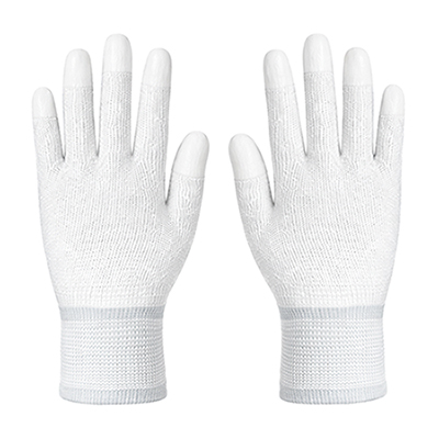 화이트 폴리 PU 탑 코팅 장갑(국산)