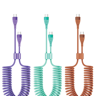 LAAON 60W 초고속 충전 CtoC 스프링 케이블 데이터전송 겸용