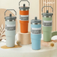 [텀리]플립 스트로우 손잡이 텀블러 890ml