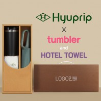 협립 3단 60 슈퍼 카라비너 완전자동우산 +스마트온도계 카페텀블러+협립호텔코마170타월-세트