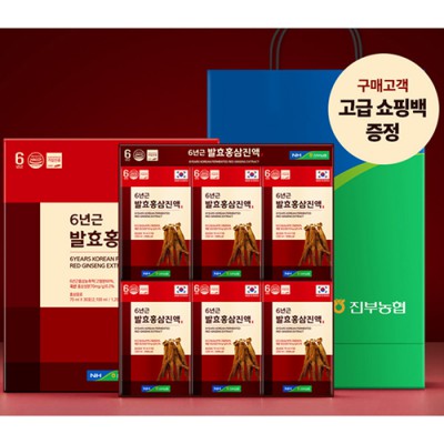 진부농협 6년근 발효홍삼진액 70㎖×30포 홍삼 음료 홍삼원액 홍삼정 설 명절 선물 설날 사은품 답례품, 추석 행사 판촉 기념 기프트, 선물용