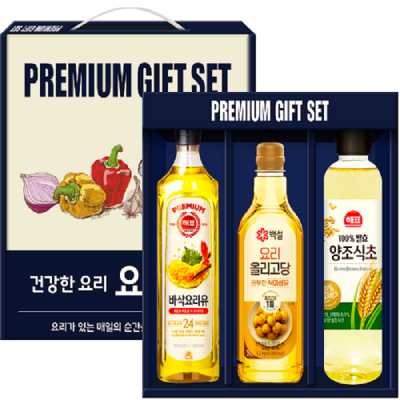 M1 백설 올리고당 500ml + 해표 요리유 500ml + 해표 양조식초 500ml 각1P 선물세트