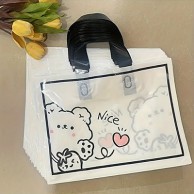 375_50개의 귀여운 곰돌이 무늬 플라스틱 토트 백