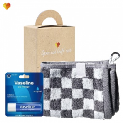 브생건 그레이뱀부고리수건 립밤세트 47호(뱀부선염핸드타올+바세린 스틱 립밤)