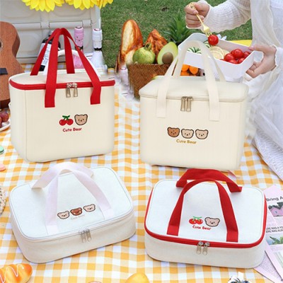 263 곰돌이 소풍가방 피크닉 도시락 보온 보냉 가방 런치백