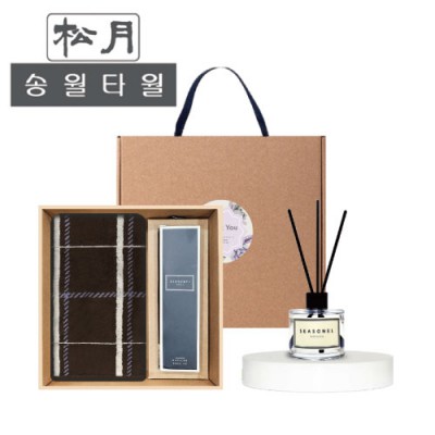 (송월타올) cm체크40 디퓨저세트 (cm체크40 + 시즈넬플라워 디퓨저50ml)
