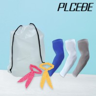 플씨드 여름 3종 EVA파우치 D세트 (물방울 쿨스카프+국산 일반 밴딩 쿨토시)