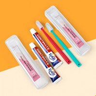 크리오 휴대용 치약칫솔세트 2080가글 투명케이스 8종세트