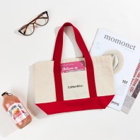 [국내제작] 코튼앤코 아웃터스트랩 투톤에코백 34x22x10(높이5)