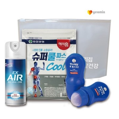 안심생활건강세트 14호 (슈퍼쿨파스+신신에어이엑스+멘소래담롤온마사지)