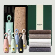 라이트핏 O링손잡이 5단 암막양우산+송월뉴컬러무지150g 우산타올 선물세트