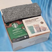 스타벅스 커피10p + 실리콘 텀블러 + 대나무 핸드 타올 수건 선물세트 머그 컵+레디백 사은품 보온 보냉 물컵 타월 세트 타올세트