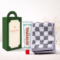 [YEOMINI]유시몰 치약40g&그레이뱀부체스그리드 핸드타올 세트