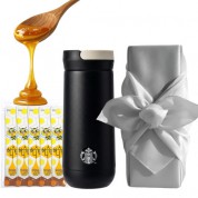 스타벅스 SS 시그니처 나수 텀블러 + 국내산 허니스틱 + 보자기포장 세트