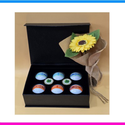 볼빅 엑시아 네온 6구 2S 볼마커세트 (3pc) 야광 360 퍼팅라인 골프공