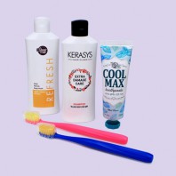 케라시스 샴푸+바디워시;+크리오 쿨맥스치약+부케가르니 이중 미세모 칫솔2개