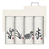 송월타올 사군자 자수타올 150g 4매세트