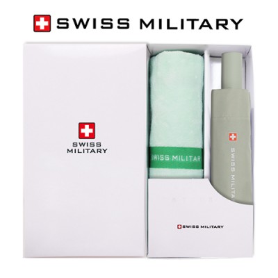 스위스밀리터리 친환경 3단 완전자동 세이프티 우산+120g면사타올 세트