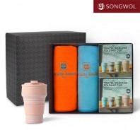 송월타올 리빙 기프트세트 23 (AB베이직스포츠타올 2P + 실리콘텀블러500ml 2P)