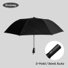 키르히탁 2단 원터치 반자동 무지우산 (검정)