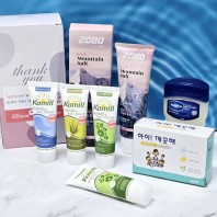 (카밀 핸드크림 로션+ 바세린+ 핑크솔트 치약+ 아이깨끗해 비누) 선물세트/ 판촉 사은품 선물용 답례품 단체 행사 기념 홍보 기프트/ 핑크소금 화장품 휴대용