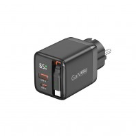 엠피맨 65w 디스플레이 릴 케이블 일체형 2포트 고속 충전기