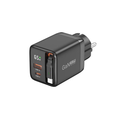 엠피맨 65w 디스플레이 릴 케이블 일체형 2포트 고속 충전기