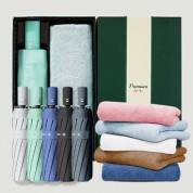 원터치 12k 더블살대 3단암막양우산+보송보송데일리 순면타올155g 우산타올 선물세트