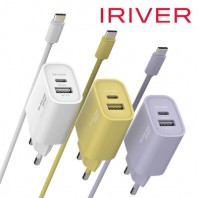 아이리버 IHA-PD25WDCC 25W 2포트 초고속 가정용 충전기(CtoC케이블포함)