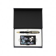 워터펜블랙볼펜+송학나전명함