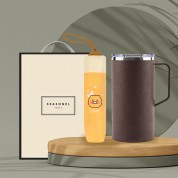 시즈넬 선물세트 카카오 수동우산+커피가루머그600