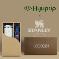 협립 3단 내부펄 격자엠보 수동우산 +스탠리591ml 텀블러-세트