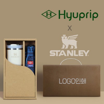협립 3단 내부펄 격자엠보 수동우산 +스탠리591ml 텀블러-세트